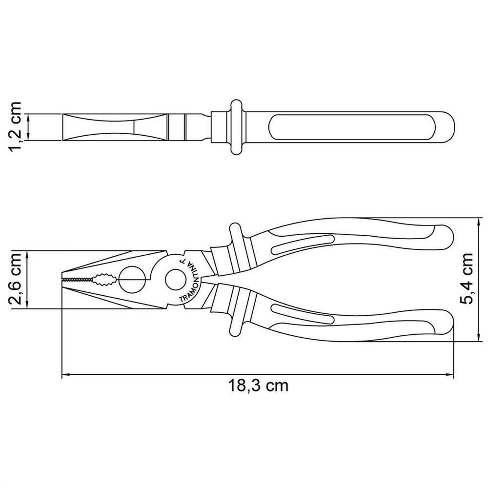 Alicate Universal 7" Isolado Tramontina Em Aço Especial Com Empunhadura Dupla Injeção Tramontina - 1