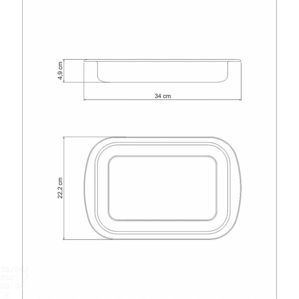 Assadeira Tramontina Cosmos Retangular Em Aço Inox 34 Cm 2,2 L Tramontina - 9