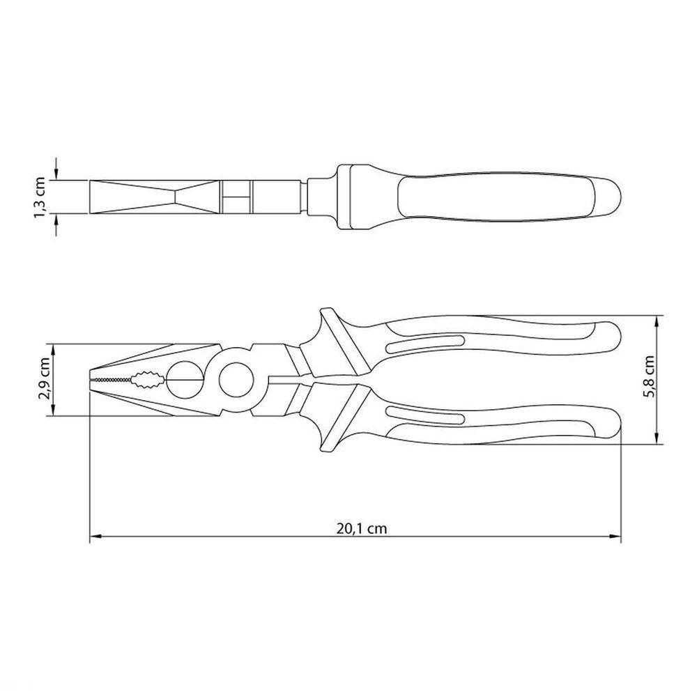 Alicate Universal 8" Isolado Tramontina Em Aço Especial Com Empunhadura Dupla Injeção Tramontina - 3