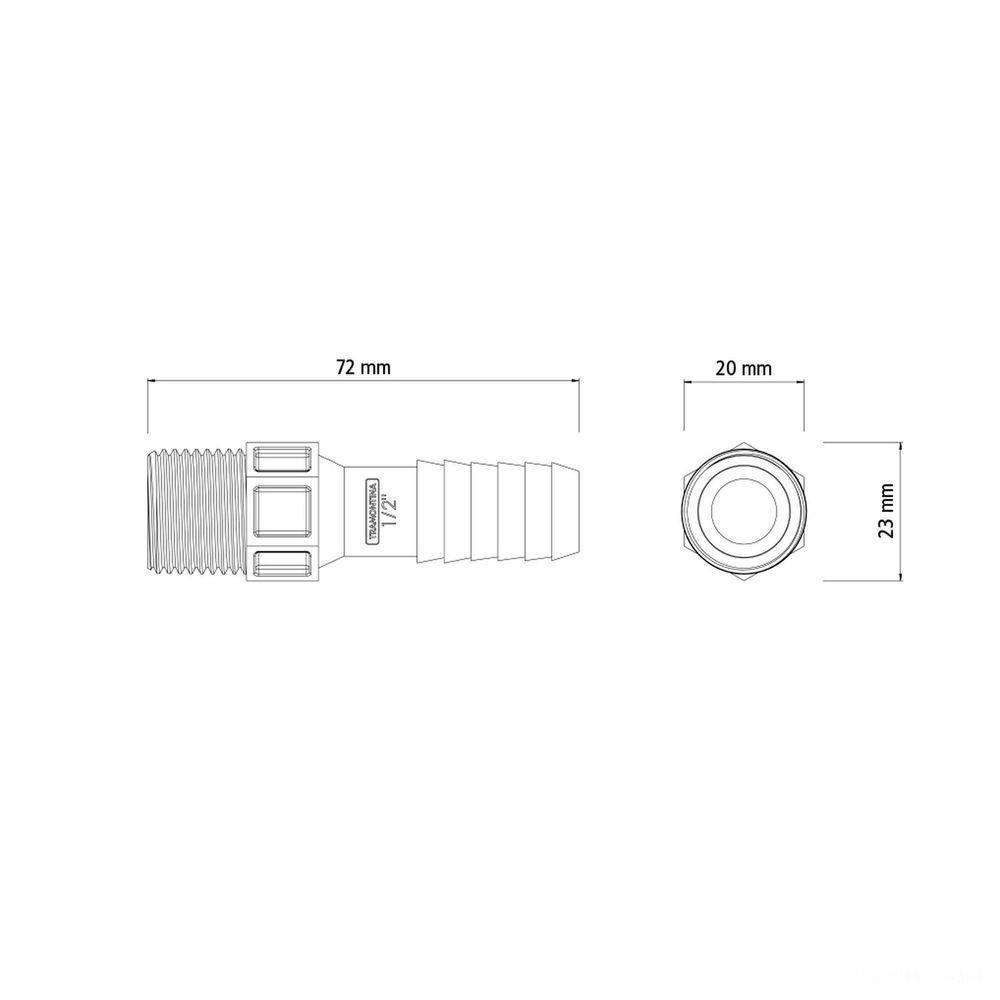 Adaptador Com Rosca Externa 1/2" Tramontina Para Mangueiras Tramontina - 2
