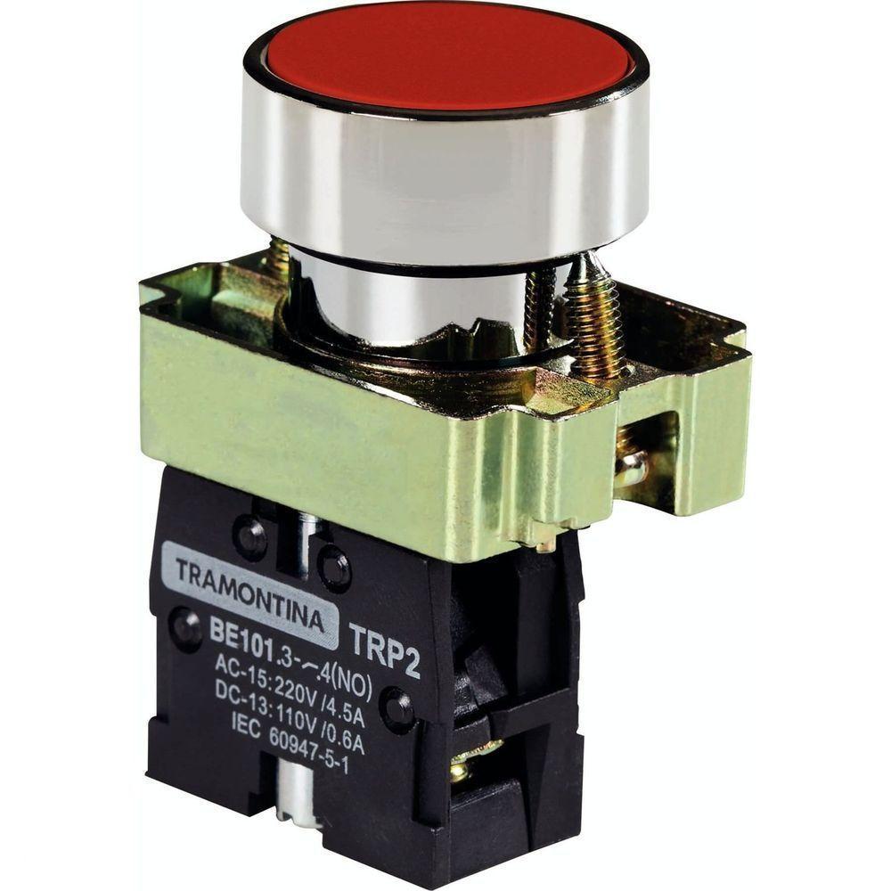 Botão De Impulso Tramontina Trp2-ba41 1na Vermelho Com Base De Metal Tramontina - 1