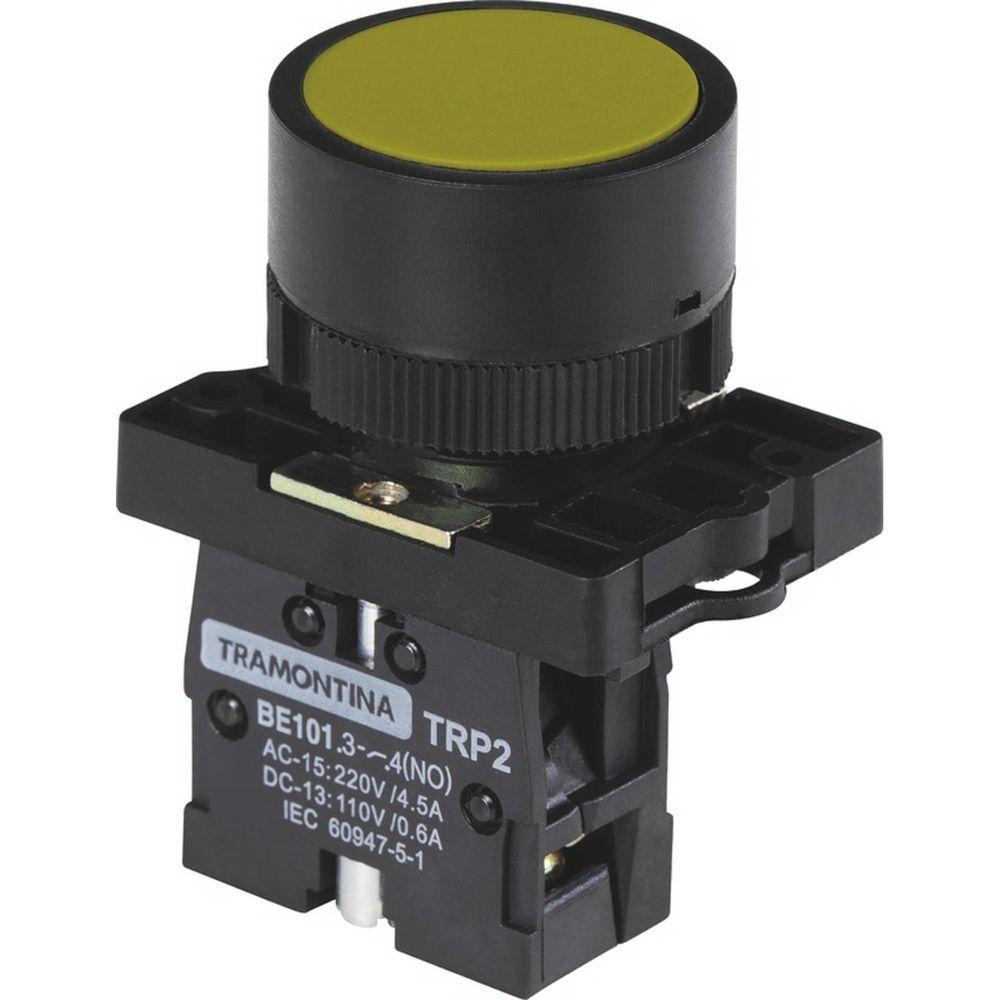Botão De Impulso Tramontina Trp2-ea51 1na Amarelo Com Base De Plástico Tramontina - 2
