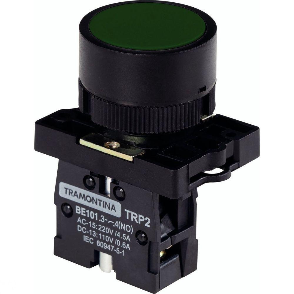 Botão De Impulso Tramontina Trp2-ea31 1na Verde Com Base De Plástico Tramontina - 1