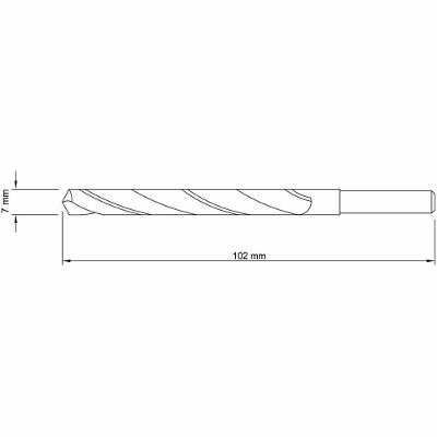 Broca Para Aço 7x102 Mm Tramontina Em Aço Rápido Hss Din 338 Para Uso Doméstico Tramontina