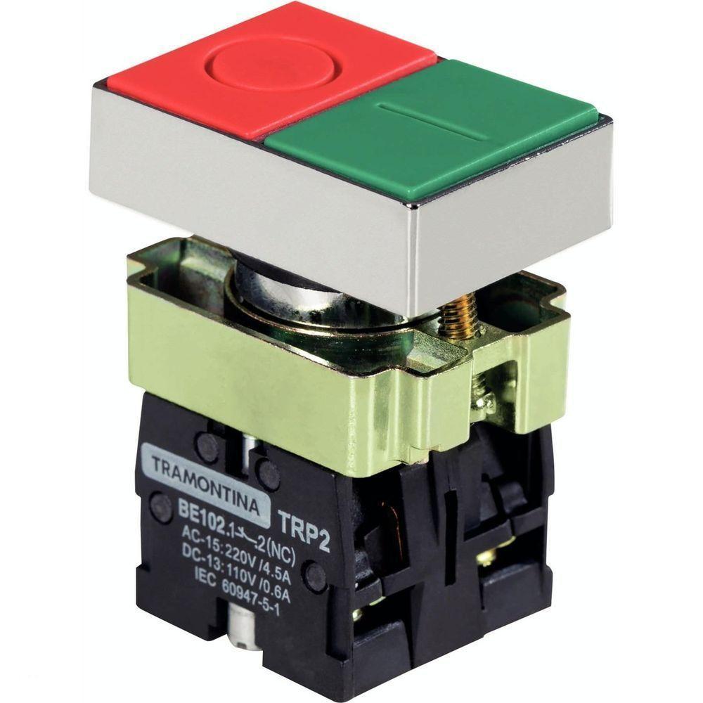 Botão Duplo Tramontina Trp2-bl8325 1na+1nf Base De Metal Tramontina - 1