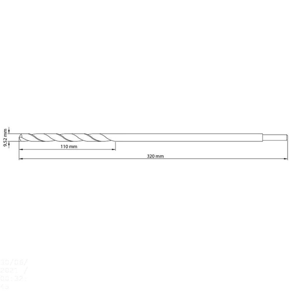 Broca Para Fibrocimento E Mourão 3/8" 320 Mm Tramontina Com Corpo Polido Tramontina - 3