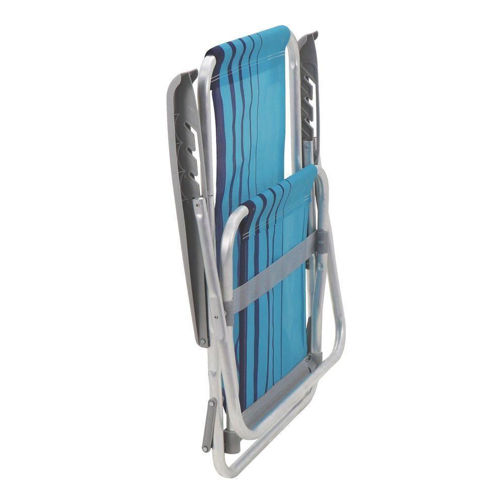 Cadeira De Praia Reclinável Tramontina Bali Baixa Em Alumínio Com Assento Azul Tramontina - 4