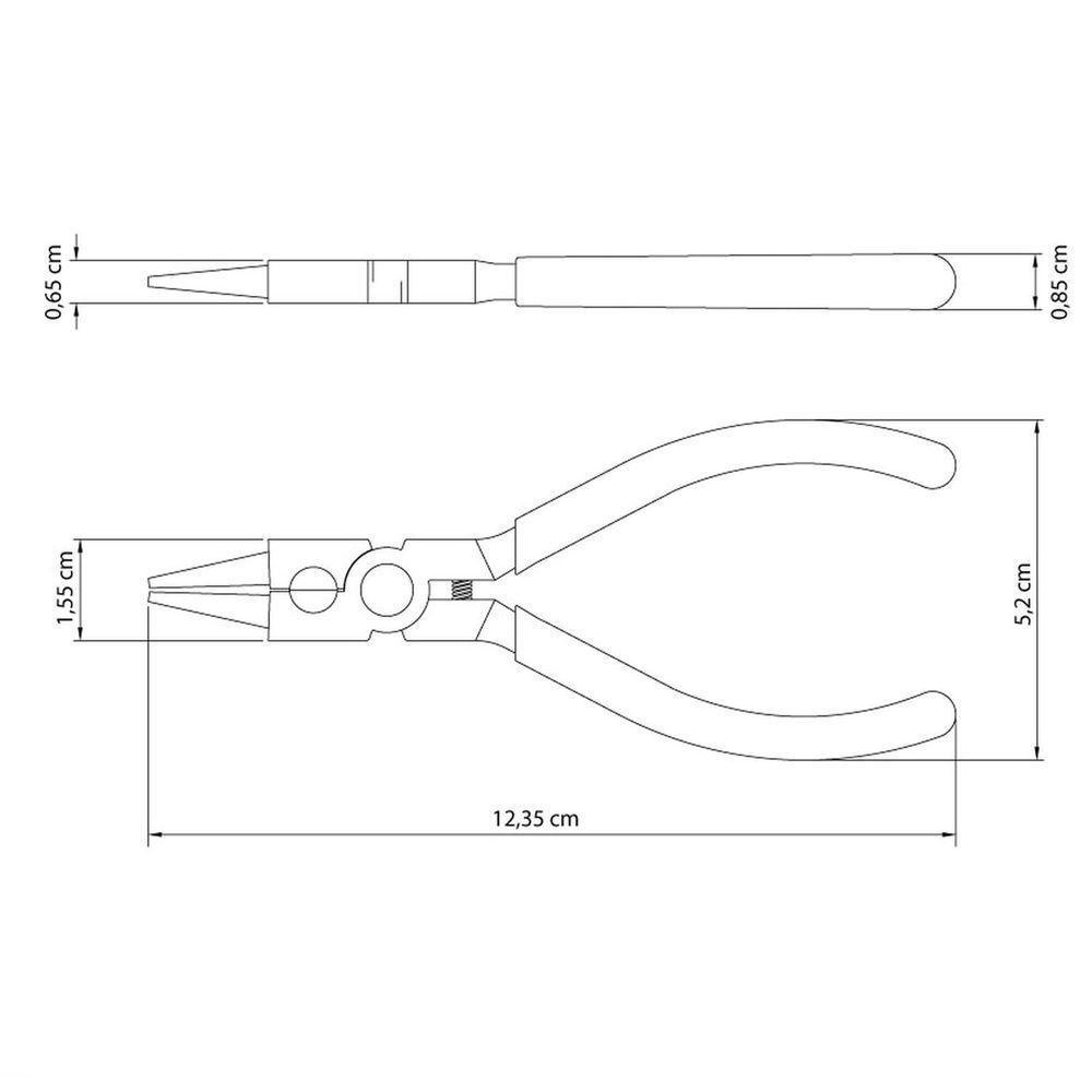 Alicate Bico Redondo 5" Tramontina Basic Aço Especial Com Empunhadura Em Pvc Azul Tramontina - 2