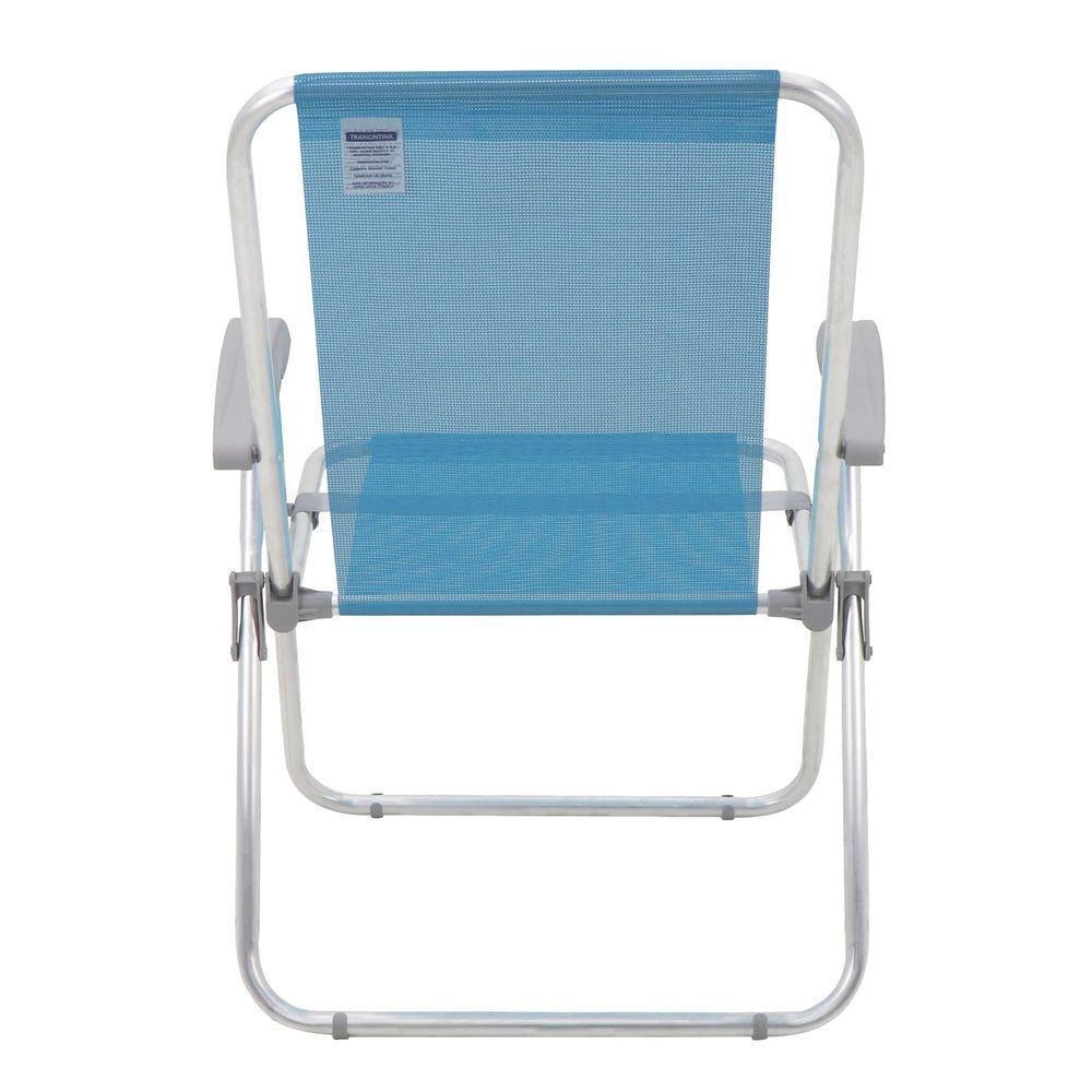 Cadeira De Praia Tramontina Creta Master Em Alumínio Com Assento Azul Tramontina - 2