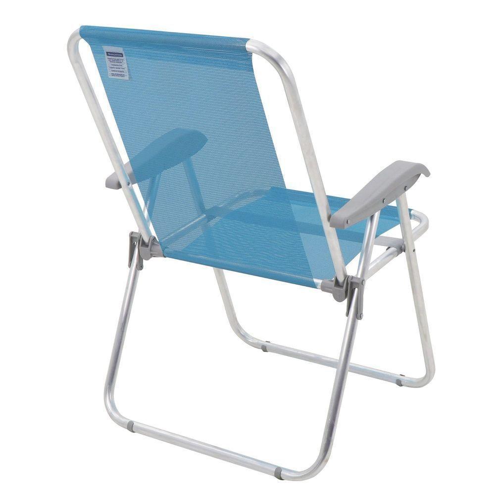 Cadeira De Praia Tramontina Creta Master Em Alumínio Com Assento Azul Tramontina - 5