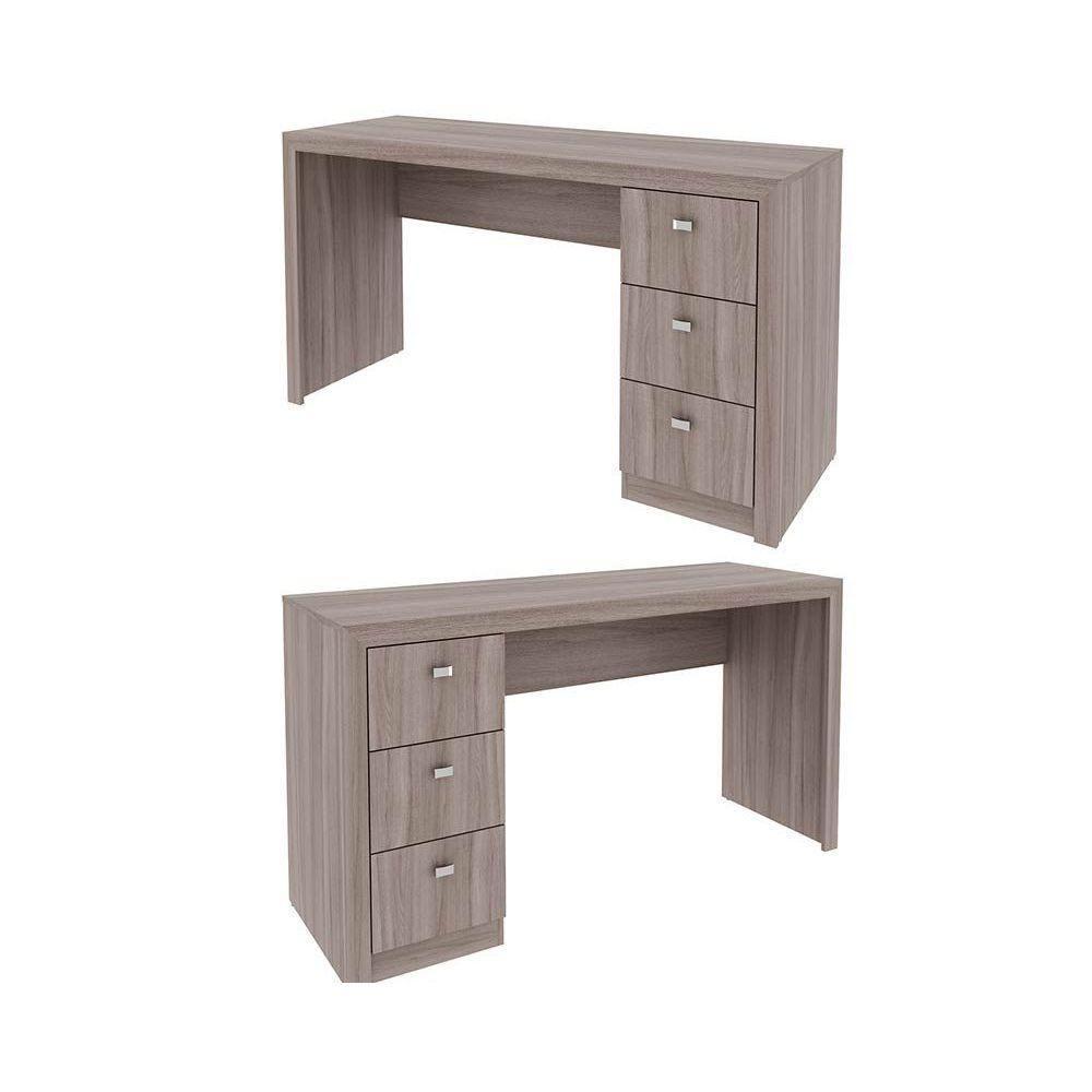 Mesa de Computador ME4102 c/ 3 Gavetas Amêndoa - Tecno Mobili - 7