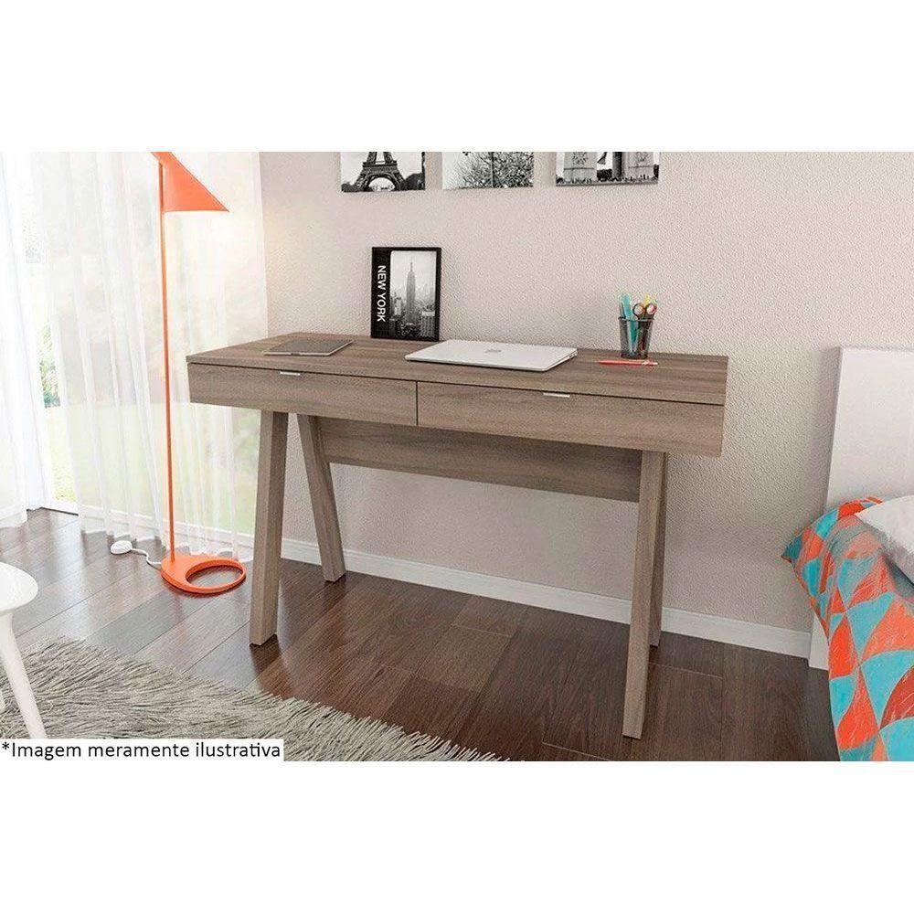 Mesa de Computador ME4128 c/ 2 Gavetas Nogal - Tecno Mobili - 2