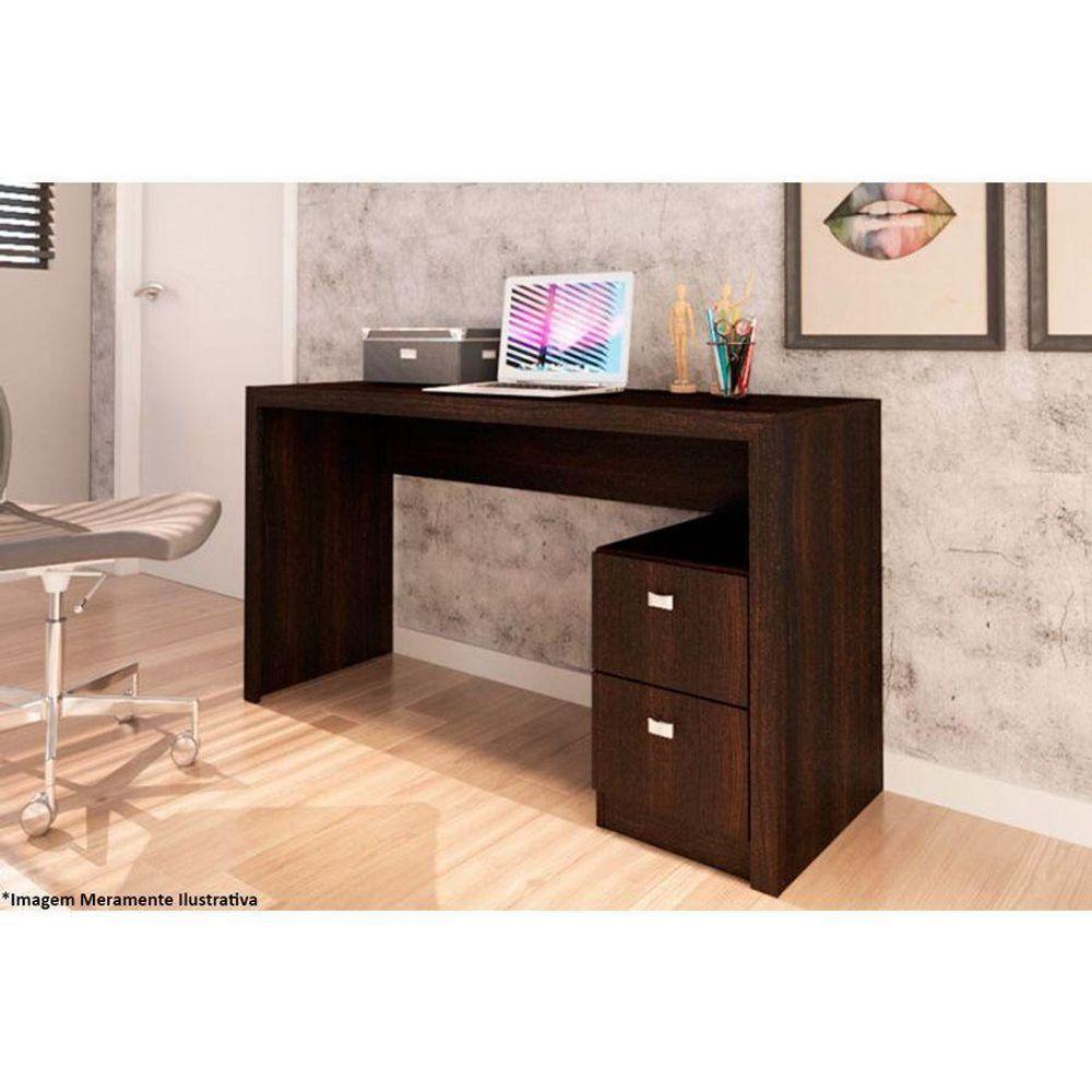 Mesa de Computador ME4130 c/ 2 Gavetas Nogal - Tecno Mobili - 2