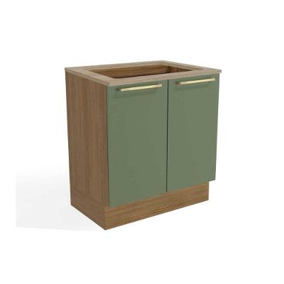Balcão de Cozinha Botanic M623 c/ 2 Portas p/Cooktop - Kappesberg Nogueira/Oliva/Nogueira - Kappesberg