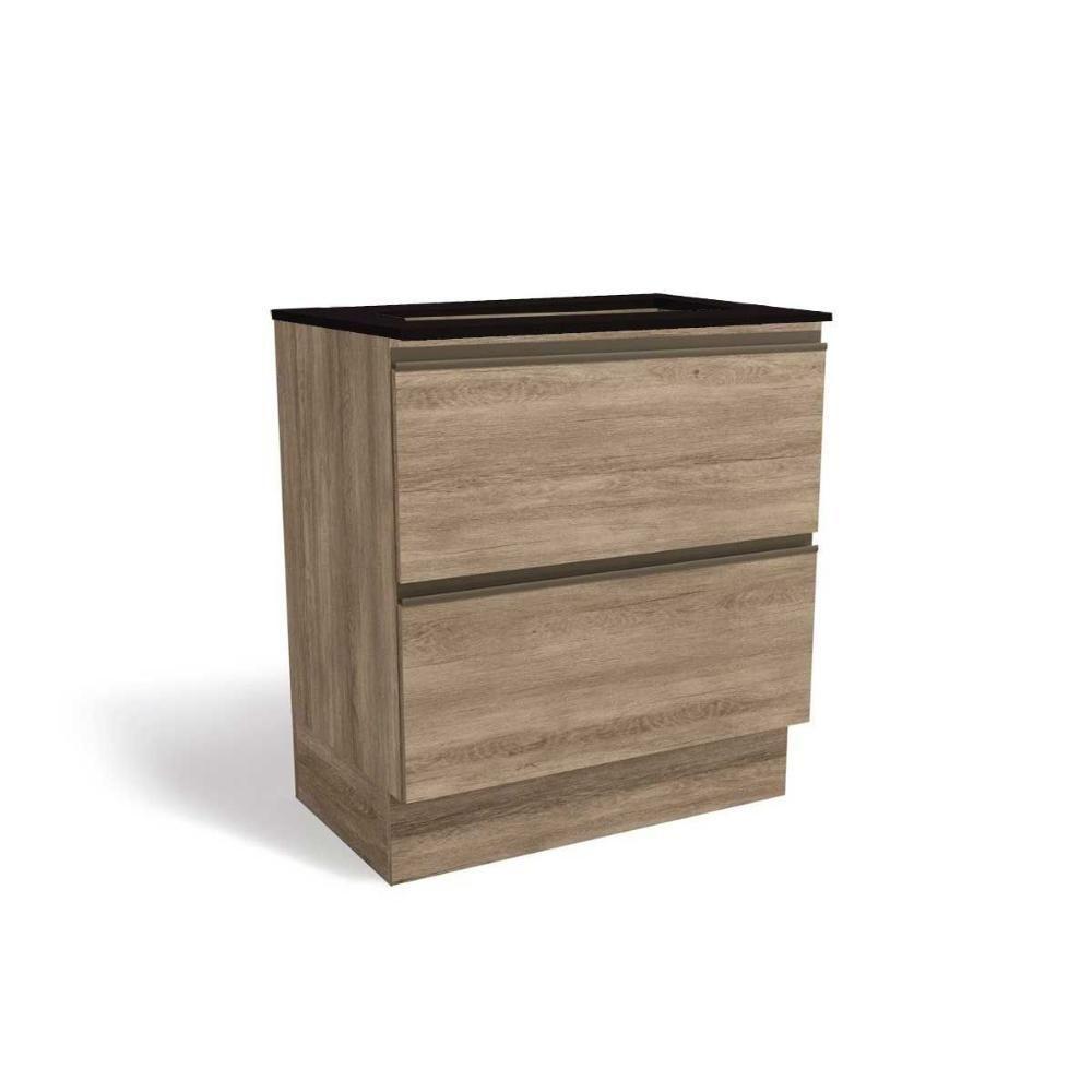 Balcão de Cozinha Maxxi G755 p/ Cooktop 80cm Nogal/Preto - Kappesberg - 1