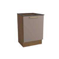 Balcão De Cozinha Botanic M629 1 Porta 60cm P/ Cooktop Nogueira/fendi/cinzel - 1