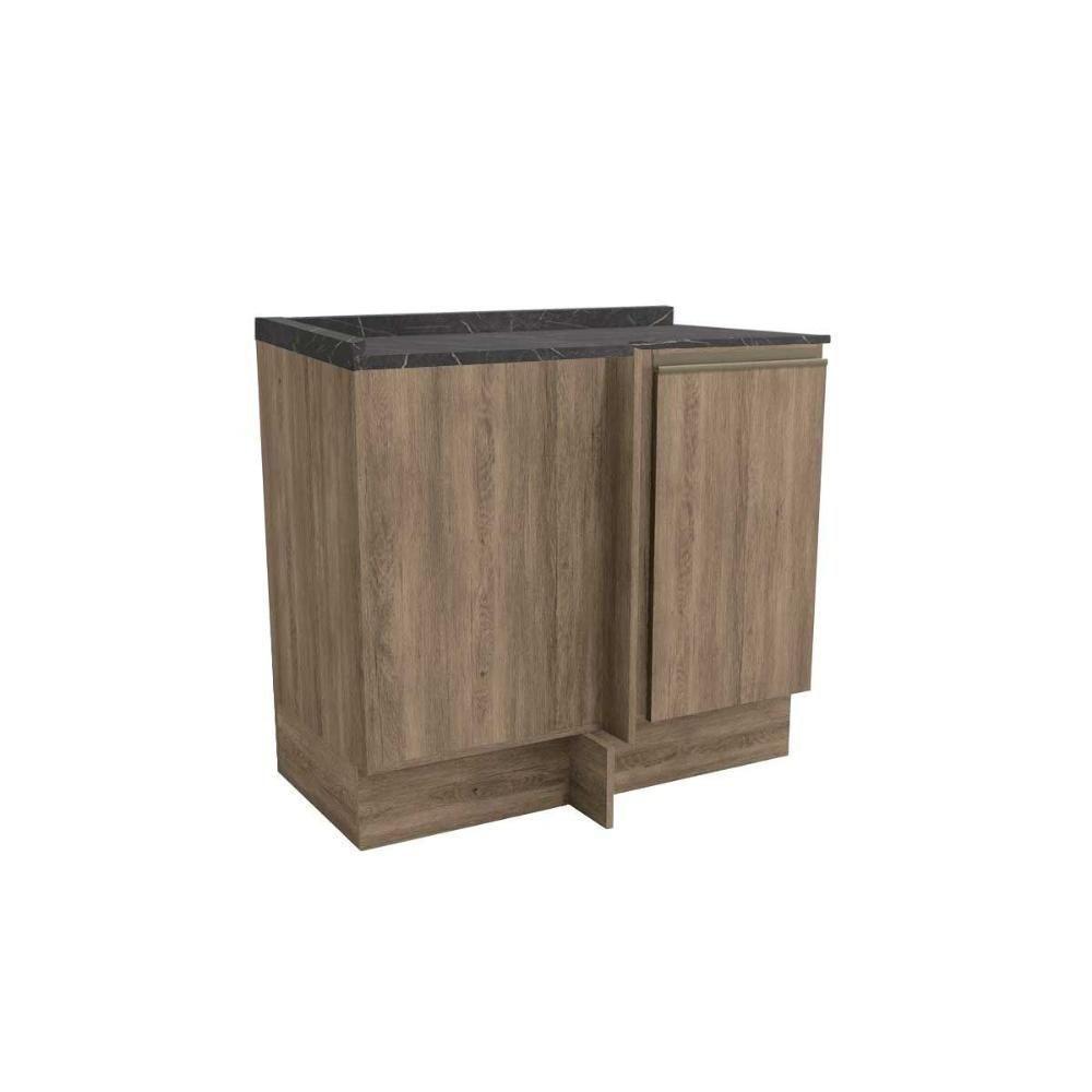 Balcão De Cozinha Canto Reto Maxxi G748 1 Porta C/ Tampo Nogal/cinzel - Kappesberg - 1