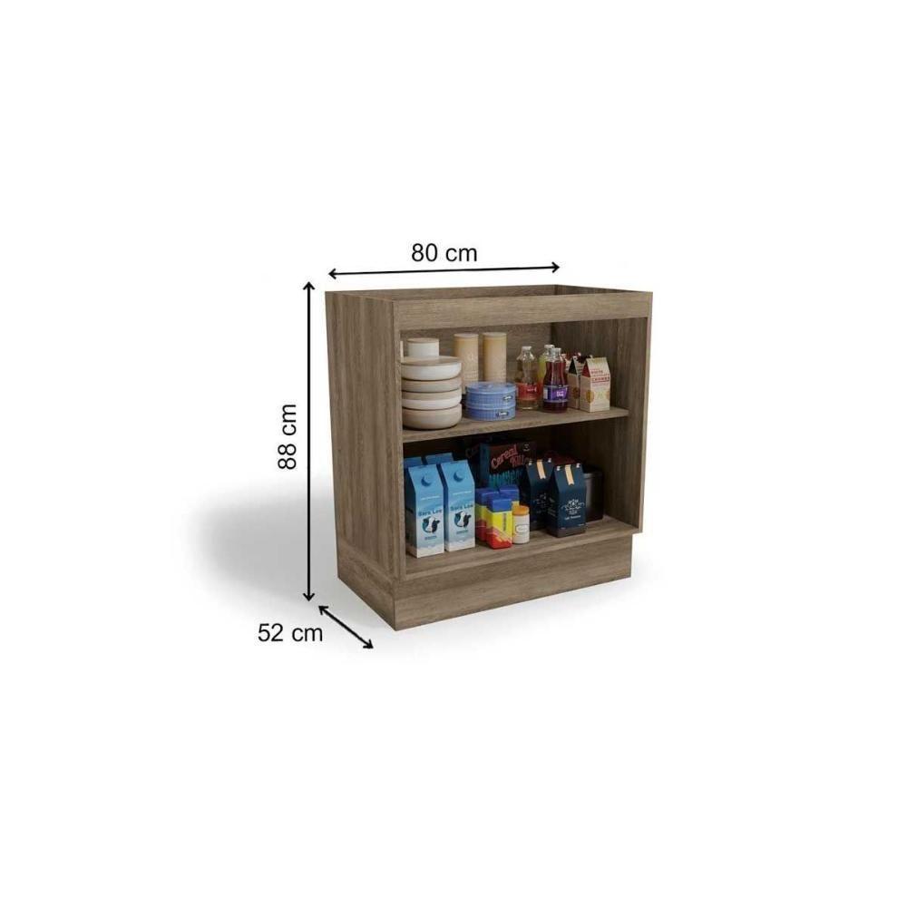 Balcão De Cozinha Maxxi G744 P/ Cooktop 80cm Nogal/preto Brilho - Kappesberg - 3