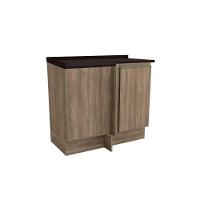 Balcão de Cozinha Canto Reto Maxxi G748 1 Porta c/ Tampo Nogal/Preto - Kappesberg - 1