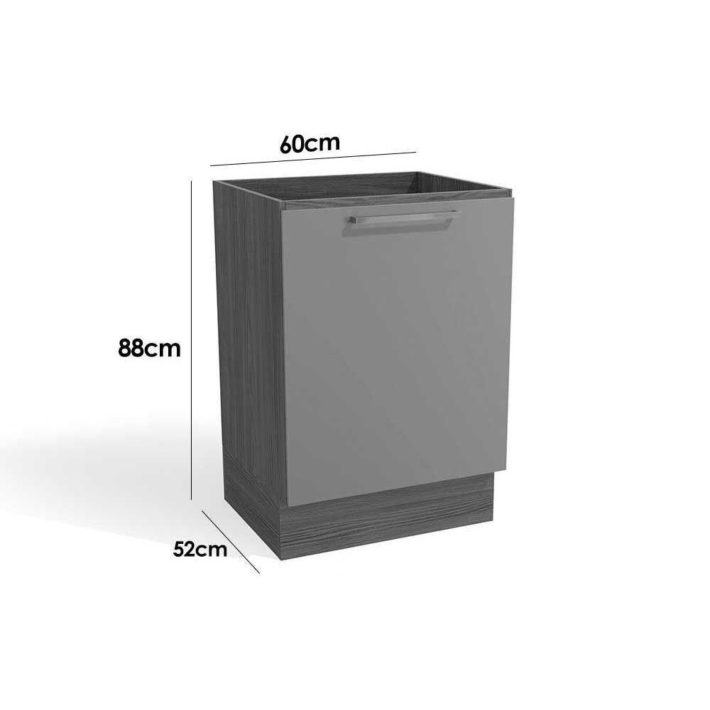 Balcão de Cozinha Modulado Botanic M629 1 Porta 60cm Nogueira/Verde Oliva - Kappesberg - 3
