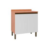 Balcão de Cozinha Modulado Macadâmia c/ Tampo e 2 Portas 80cm Freijo/Branco - Telasul - 1