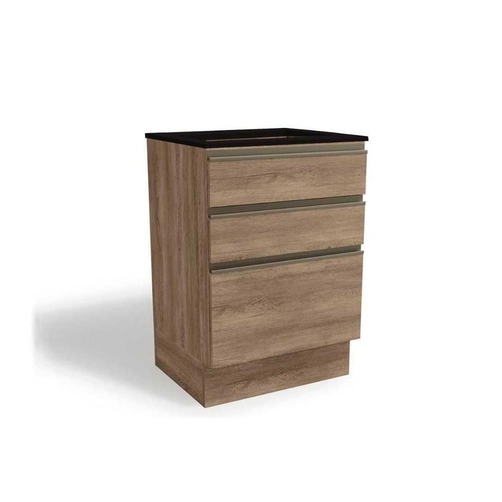 Balcão de Cozinha Maxxi G743 p/ Cooktop 60cm Nogal/Preto - Kappesberg - 1