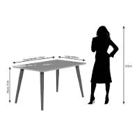 Mesa para Cozinha Adele + Tampo Madeirado Vidro 130x80cm Madeira/Off White - Cimol - 14