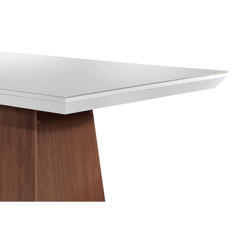 Mesa para Cozinha Luna + Tampo Madeirado Vidro Reto 180x90cm Grafite/Imbuia - Rufato - 2