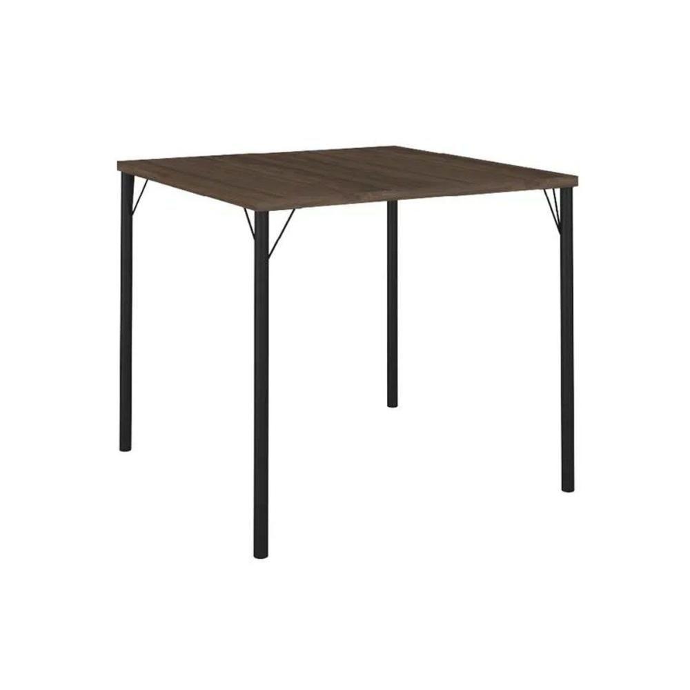 Mesa para Cozinha 1545 + Tampo Madeirado 87x87cm Preto/Legno - Carraro - 1