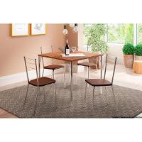 Mesa para Cozinha 1545 + Tampo Madeirado 87x87cm Preto/Legno - Carraro - 2