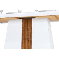 Mesa para Cozinha Italia + Tampo Madeirado Vidro 170x90cm Freijó/Off White - DJ Móveis - 26