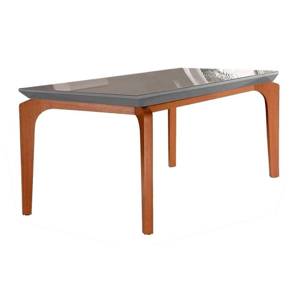 Mesa para Cozinha Londrina + Tampo Madeirado Reto 180x90cm Grafite/Imbuia - Rufato - 1
