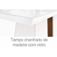 Mesa para Cozinha Italia + Tampo Madeirado Vidro 120x90cm Cinza Urbano/Freijo/Cinza Urbano - DJ Móveis - 3