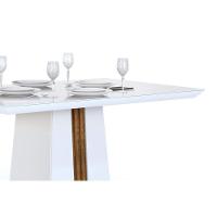 Mesa para Cozinha Italia + Tampo Madeirado Vidro 120x90cm Cinza Urbano/Freijo/Cinza Urbano - DJ Móveis