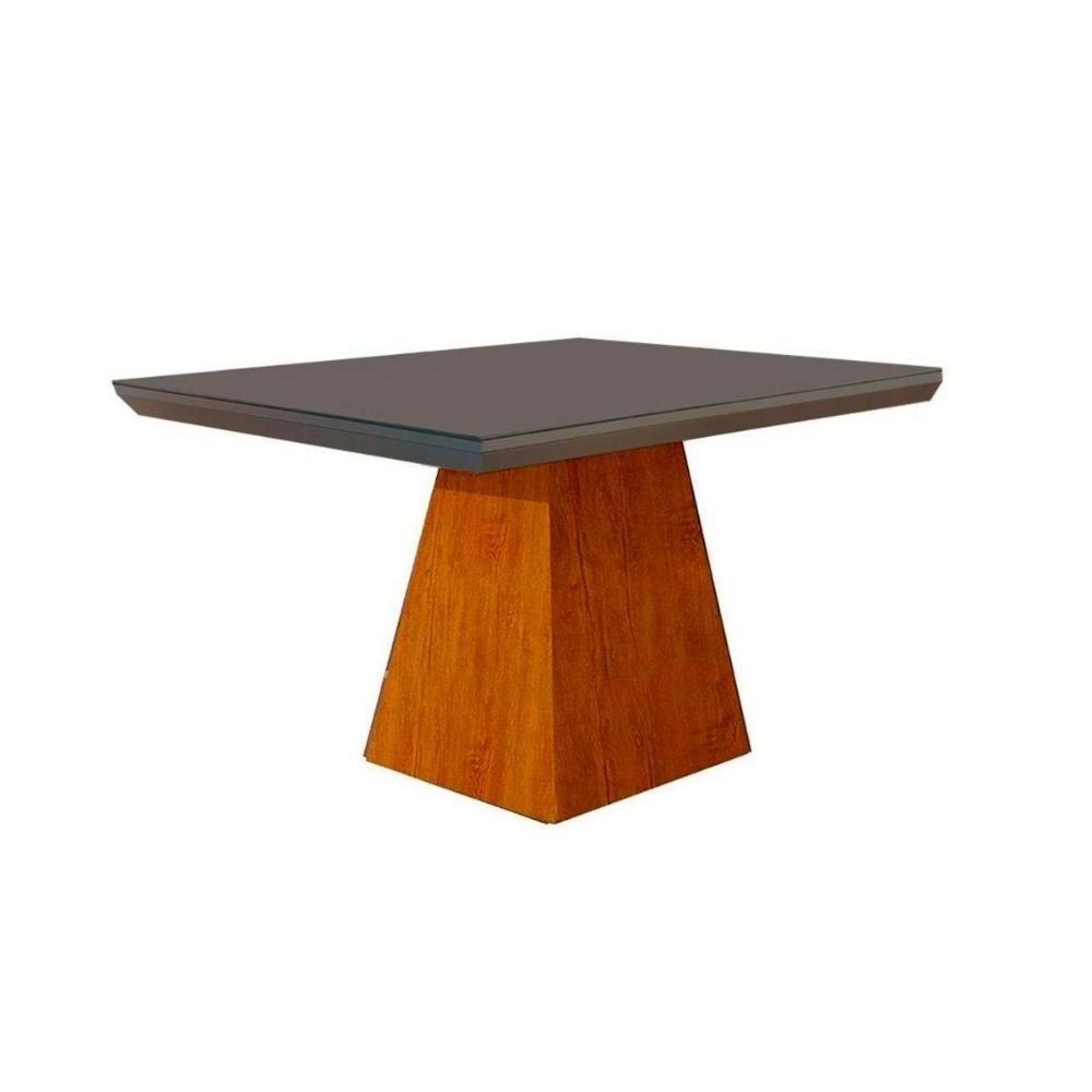 Mesa para Cozinha Luna + Tampo Madeirado Reto 90x90cm Grafite/Imbuia - Rufato - 1