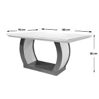 Mesa para Cozinha Jade + Tampo Madeirado Vidro Reto 180x90cm Imbuia/Off White - Rufato - 4