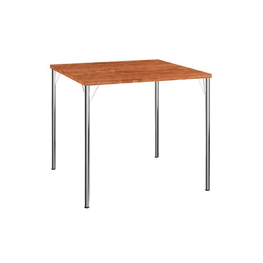 Mesa para Cozinha 1545 + Tampo Madeirado 87x87cm Freijo c/ Prata - Carraro - 5