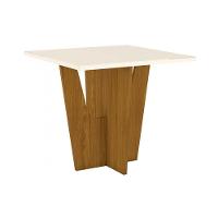 Mesa para Cozinha Vértice + Tampo Madeirado 90x90cm Nature/Off White - Henn - 1