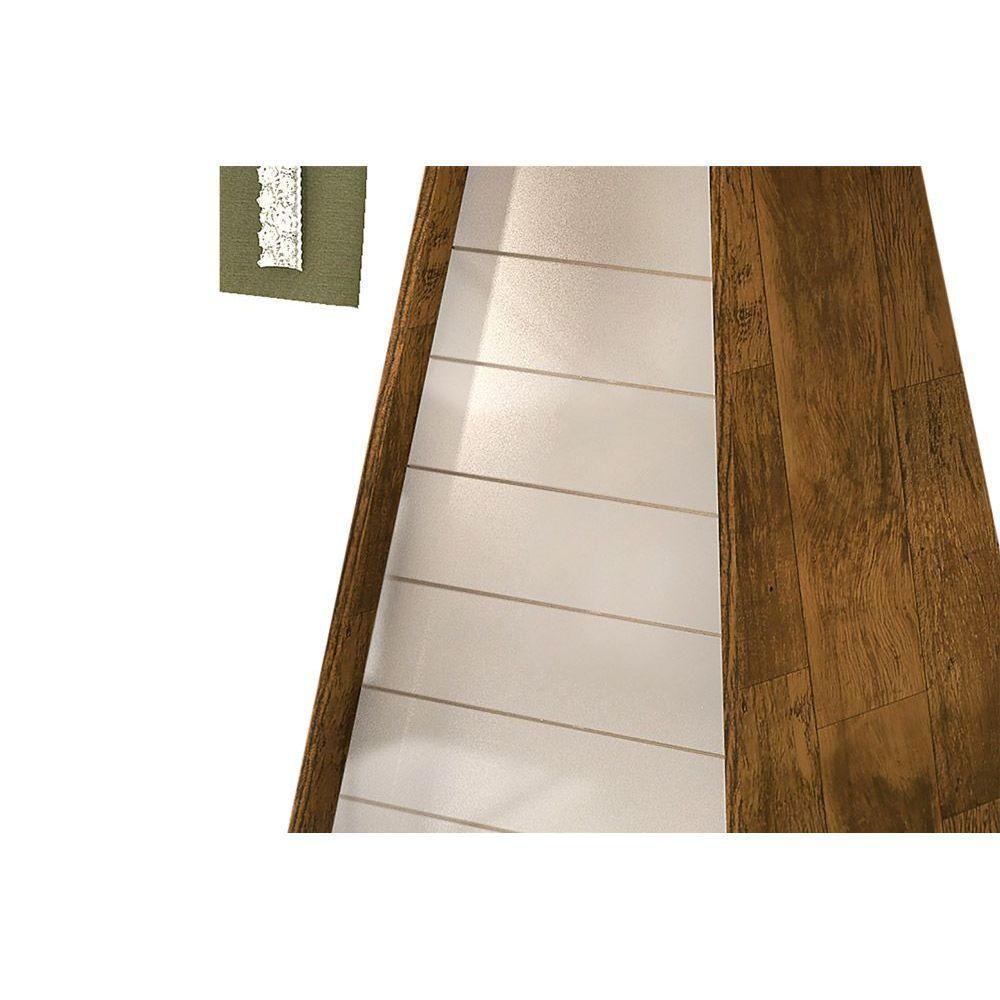 Mesa para Cozinha Fler + Tampo Madeirado Vidro 90x90cm Freijó/Off White - DJ Móveis - 4