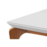 Mesa para Cozinha Londrina + Tampo Madeirado Vidro Reto 120x80cm Imbuia/Off White - Rufato - 5