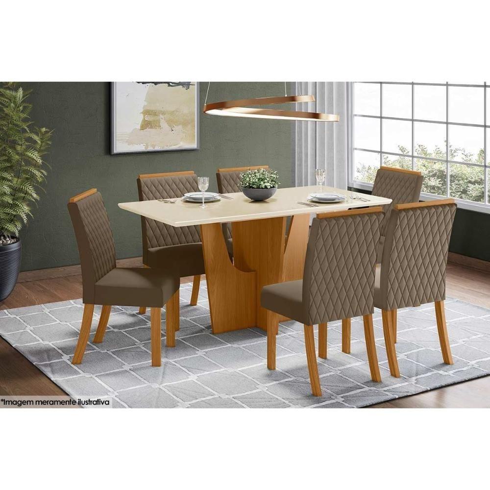 Mesa para Cozinha Vértice SC36 + Tampo Madeirado Reto 160x90cm Nature/Off White - Henn - 2