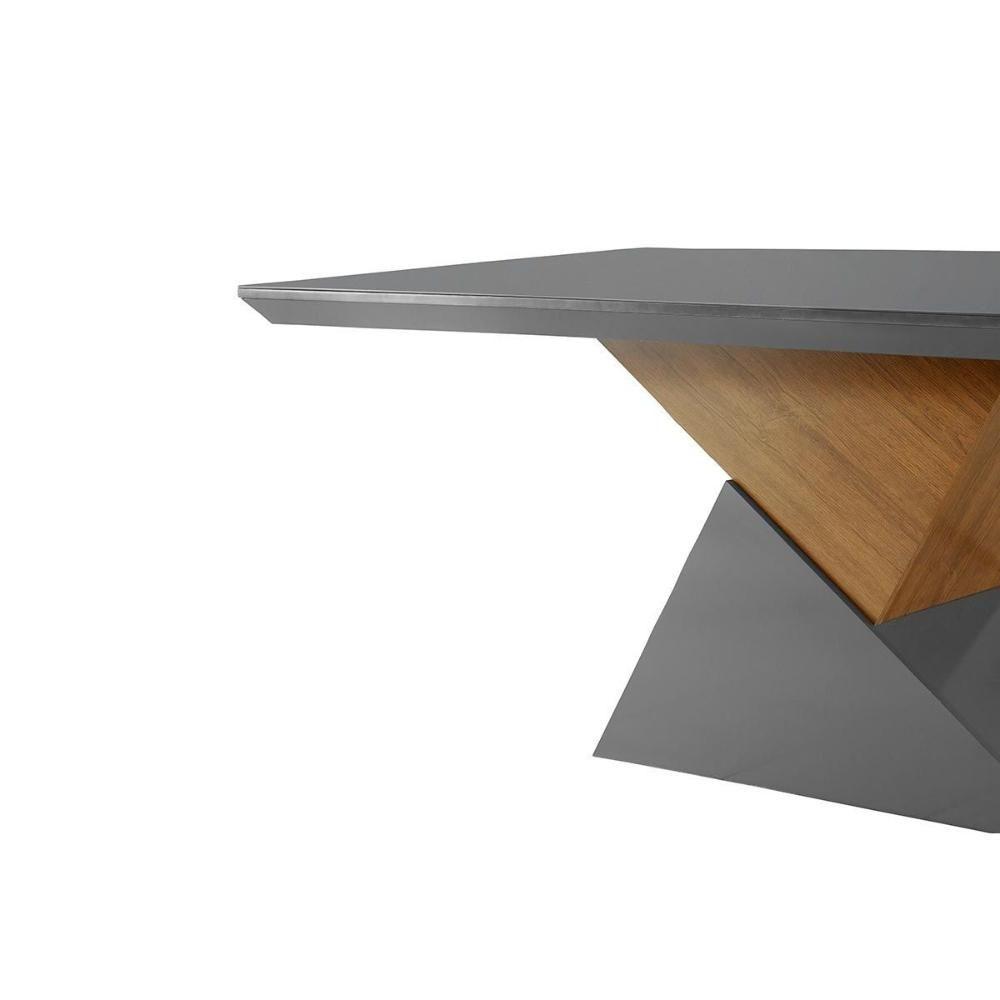 Mesa para Cozinha Dubai + Tampo Madeirado Vidro Reto 180x90cm Off White/Imbuia-Vidro Off White - Rufato - 5