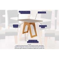 Mesa para Cozinha Carol + Tampo Madeirado Vidro 130x80cm Nature/Off White - Cimol - 7