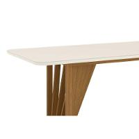 Mesa para Cozinha Adriana SC46 + Tampo Madeirado Vidro Curvo 200x80cm Nature/Off White - Henn - 5