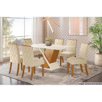 Mesa para Cozinha Solus SC28 + Tampo Madeirado Reto 160x90cm Nature/Off White - Henn - 2