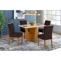 Mesa para Cozinha Vértice SC37 + Tampo Madeirado Reto 120x80cm Nature/Off White - Henn - 2