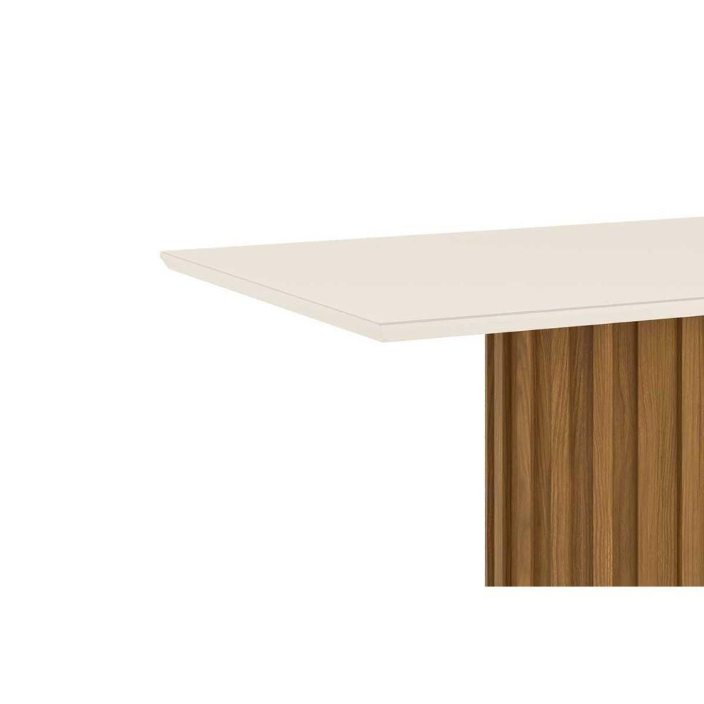 Mesa de Sala Jantar Solana SC67 + Tampo Madeirado Vidro Reto 160x90cm Nature/Off White - Henn - 5