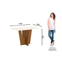 Mesa de Sala Jantar Vértice SC37 + Tampo Madeirado Reto 120x80cm Nature/Off White - Henn - 3