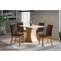 Mesa de Sala Jantar Luiza SC18 + Tampo Madeirado Reto 120x80cm Nature/Off White - Henn - 2