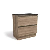 Balcão De Cozinha Maxxi G755 P/ Cooktop 80cm Nogal/preto Brilho - Kappesberg - 1